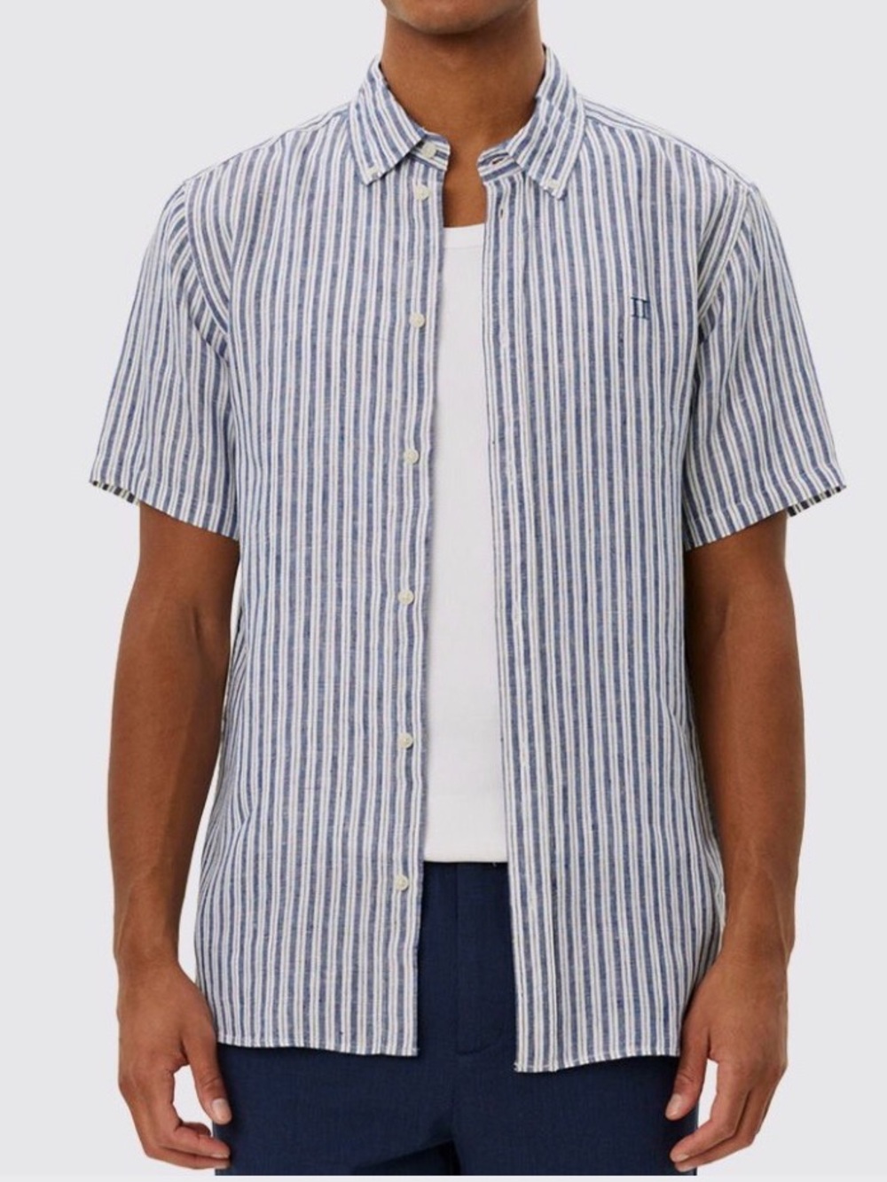 LES DEUX Men's Kris Linen Short Sleeve Button-Down Shirt
